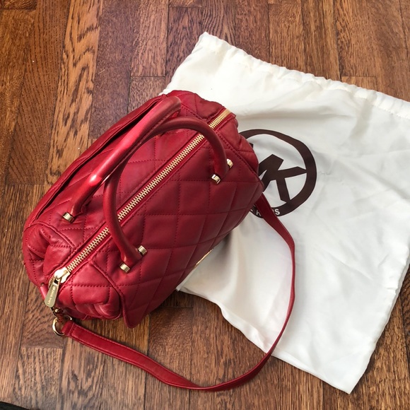 NWOT Michael Kors red quilted leather bag MK - Picture 2 of 8